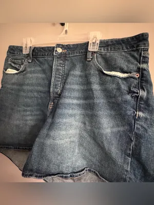 Old Navy OG Straight High Rise Buttonfly Dark Wash Denim Shorts Size-18 thumbnail 3