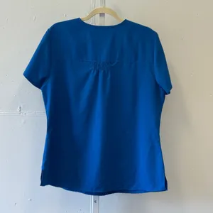 Greys Anatomy by Barco Blue V-Neck Scrub Top Womens Large 2-Pocket RN 50681 thumbnail 3