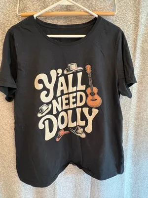 Yall Need Dolly Tee Black Size 2X thumbnail 2