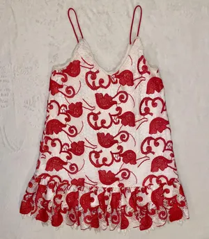 Womens Clement Sleeveless Netted Ruby Mini Dress size XS thumbnail 3