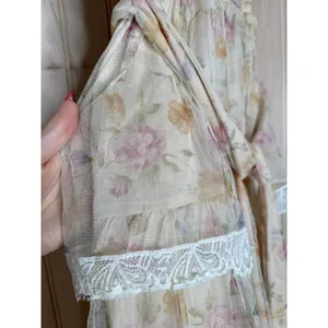 NWT Lulus Dolora Blush Floral Bustier Tiered Midi Dress Romantic Cottage Size S thumbnail 7