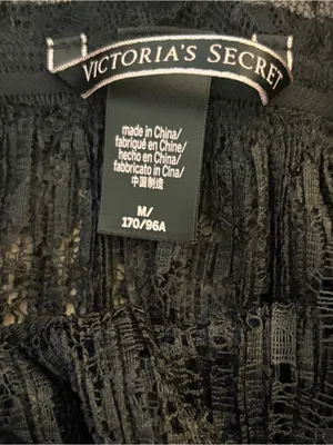 Victorias Secret Black Lace Floral Baby Doll Lingerie Slip Dress Womens Med NWOT thumbnail 4