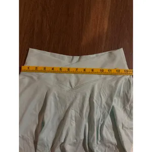 OQQ Womens sea salt Blue Crossover V Waist Athletic Skort Pleated Tennis Skirt L thumbnail 7