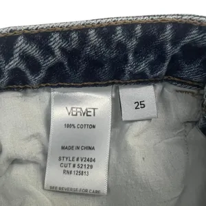 Vervet V2404 High Rise Distressed Straight Leg Jeans Blue Denim Size 25 thumbnail 6