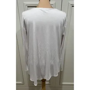 Eileen Fisher Women's White Asymmetrical Tunic Size Medium Lagenlook‎ Minimalist thumbnail 3