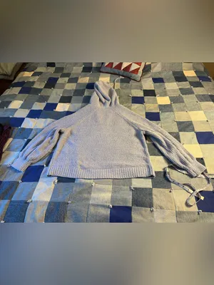 SO Brand Chenille Hooded Pullover Sweater - Soft Blue Gray XXL thumbnail 2