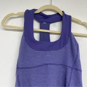 Lululemon Purple Striped T Back Tank Top Womens 8 Athletic Gorpcore Shirt Gym thumbnail 2
