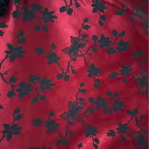 Jessica Howard Womens 8 Red & Black Embroidered Faux Wrap Top Floral & Butterfly thumbnail 2