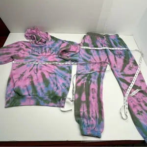 Von Dutch Rhinestone Tie Dye Jogger Hoodie Set Olive Green Pink Purple Small‎ thumbnail 10