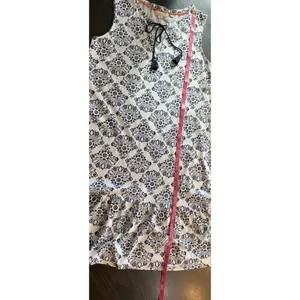 Boden Dress‎ US6R White Blue Floral V-Neck Tassel Sleeveless Ruffle Boho Peasant thumbnail 11