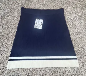 41 Hawthorn Womens‎ Navy Blue Ribbed Knit Striped Hem Mini Skirt Size L WGS10979 thumbnail 1