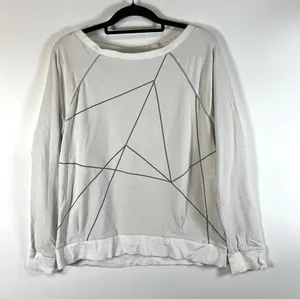 Lululemon Love Pullover Reflective Sweatshirt Top Size 10‎ white Preppy Running thumbnail 1