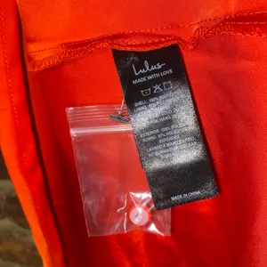 NWOT Lulu's Distinctive Charm Red Orange Satin Midi Dress Women's Size Medium thumbnail 10