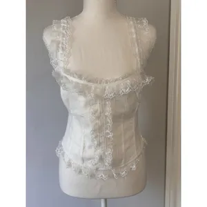 NWT Heartloom Romi Top White Lace Corset Side Zip Size Medium thumbnail 3