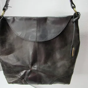 Born Black Leather Shoulder Bag Flip Opening Boho Classic Goth Minimalist thumbnail 1