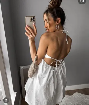 Zara dress mini crochet balloon embroidered white boho vacation casual summer thumbnail 4