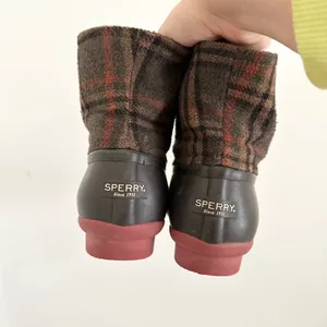 SPERRY Womens Sz 7m Saltwater Wool Plaid Duck Boots STS95922 outdoors winter thumbnail 4