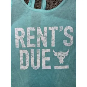 Under Armour Project Rock "Rent's Due" tank top light blue aqua XS women’s nwot thumbnail 3