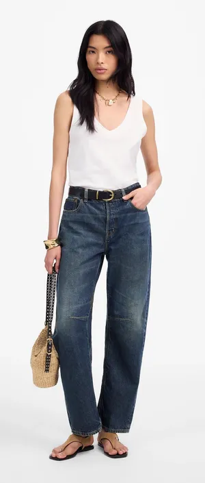 Madewell Darted Barrel Leg Jeans thumbnail 1