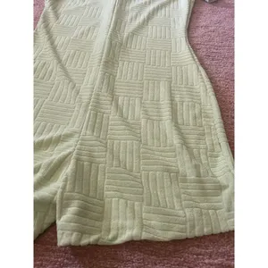 Lime Green Textured Romper Polo Collar Button Front Stretch Women’s Size M thumbnail 8