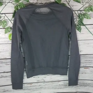 Hollister glitter sheer see thru back gray blue pullover sweatshirt Small thumbnail 5