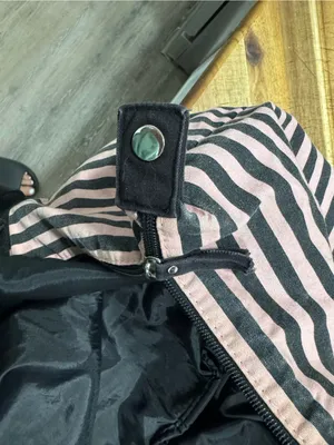 Victoria's Secret Pink and Black Striped Travel Duffel thumbnail 8