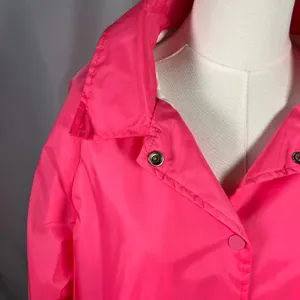 Vintage Ames‎ Hot Pink Windbreaker Nylon Cotton Lined Jacket Size L New 80's thumbnail 11