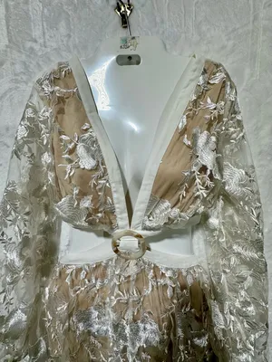 Blithe Rose Floral V Neck Corset Back lace Long sleeve Romper NWT size Small thumbnail 5