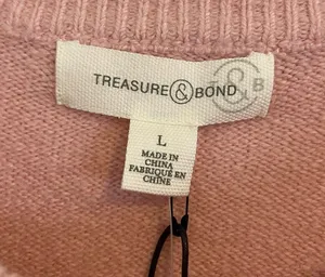 Treasure & Bond Pink Slit Side Oversized Sweater. Size Large. NWT thumbnail 3
