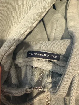 Brandy Melville Sage Green Zip-Up Hoodie Jacket thumbnail 2