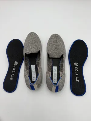 Rothy’s Women’s Size 8 Gray Knit Loafers Flats Blue Stripe Washable Shoes thumbnail 6