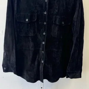 Vintage Jones New York Genuine Leather Suede Button Jacket‎ Shacket Shirt Blk 1X thumbnail 5