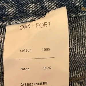 Oak + Fort Blue 100% Cotton High Rise Light Wash Cropped Wide Leg Jeans Size S thumbnail 5
