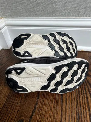 Hoka Black and White Athletic Running Shoes thumbnail 6