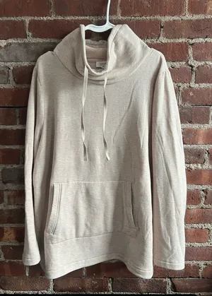 Haven Well Within Cream Cowl Neck Sweatshirt Lightweight Cozy Size XL thumbnail 1