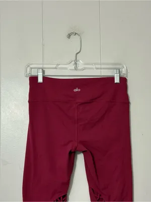 Alo Yoga Entwine High Rise Leggings Red Criss Cross Cutout Size Small S thumbnail 8