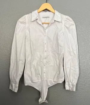 White Button Up Bodysuit thumbnail 2