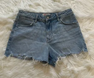 Wrangler Light Blue Mid-Rise Vintage Short thumbnail 1