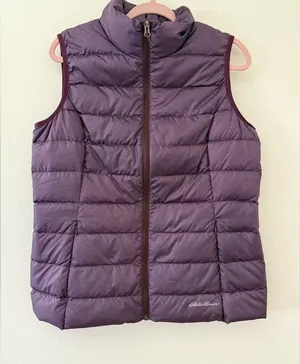 Eddie Bauer Quilted Fb650 Gorpcore Outdoors Purple Puffer Vest size large thumbnail 1