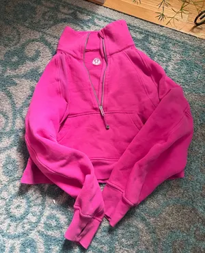 Lululemon quarter zip sonic pink scuba sweatshirt thumbnail 1