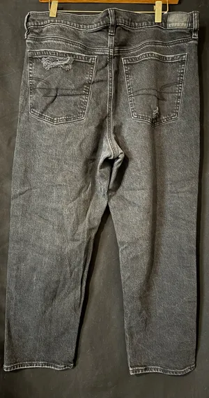 American Eagle Outfitters Black Distressed Denim Jeans– Size 16 thumbnail 2