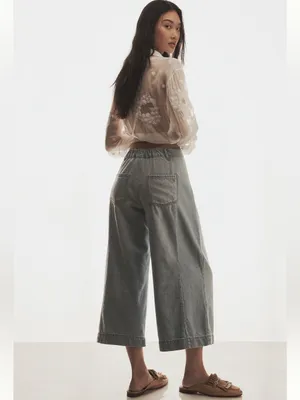 Pilcro High-Rise Crop Wide-Leg Jeans Color: Egg Jelly Fish Wash thumbnail 2