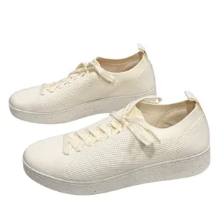 Fitflop Rally e01 Multi Knit Sneakers Shoes Womens 8 Cream Tenniscore Streetwear thumbnail 2