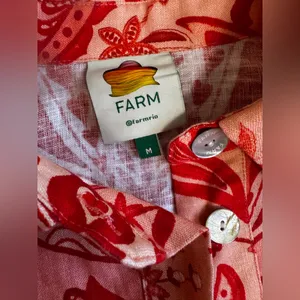 Farm Rio Jaipur Floral Paisley Linen Romper Size Medium thumbnail 11