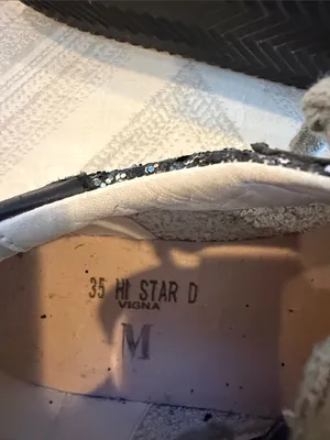 Golden Goose Deluxe Brand Hi Star Sneakers Size 35 Silver Glitter Gray Suede B thumbnail 4