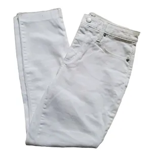 Universal Threads Jean Pant Women Size 6 White Denim Raw Hem High Rise Skinny thumbnail 5