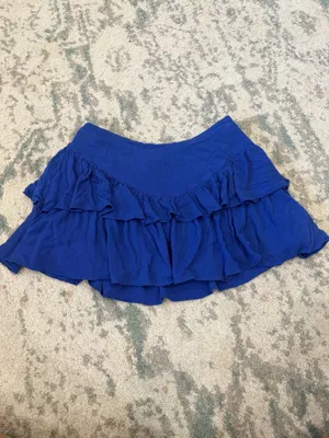 Superdown Becky Ruffle Tier Skirt Cobalt Blue Mini M thumbnail 3