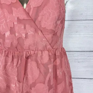 Lulus‎ Days of Beauty Rusty Rose Burnout Floral Surplice Jumpsuit Sz Small Party thumbnail 6