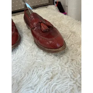 J.Crew Oxblood Red Cracked Patent Leather Tassel Loafers Made in Italy Sz 7.5 thumbnail 5