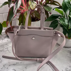 Steve Madden Dusty Pink Saffiano Vegan‎ Leather Winged Satchel Crossbody Bag thumbnail 3